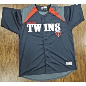 Minnesota Twins Button Up Jersey True Fan MLB Genuine Merchandise Large Men's